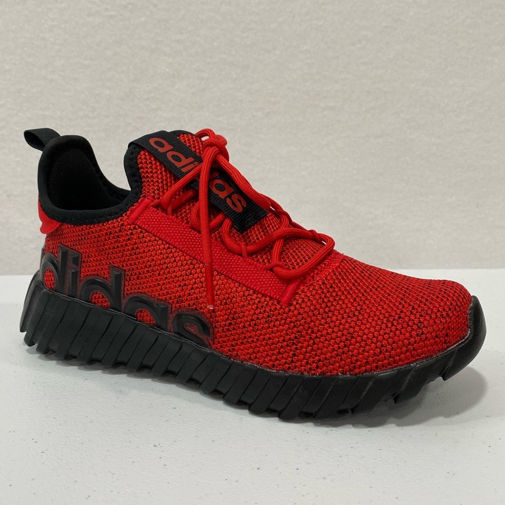 NIB Adidas Red & Black Sneakers Kids Size 4 Kaptur 3.0 Running Shoes Women’s 5.5 - Picture 2 of 13